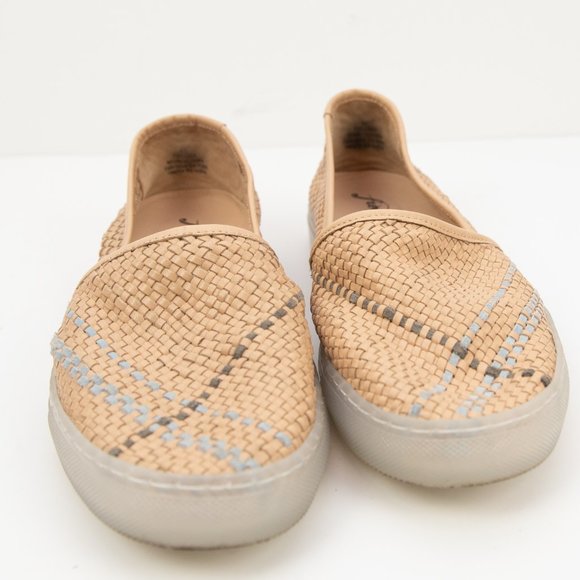 Free People Santorini Woven Sneaker Leather Slide Slip-On Shoes Tan Size 41 - Picture 2 of 7